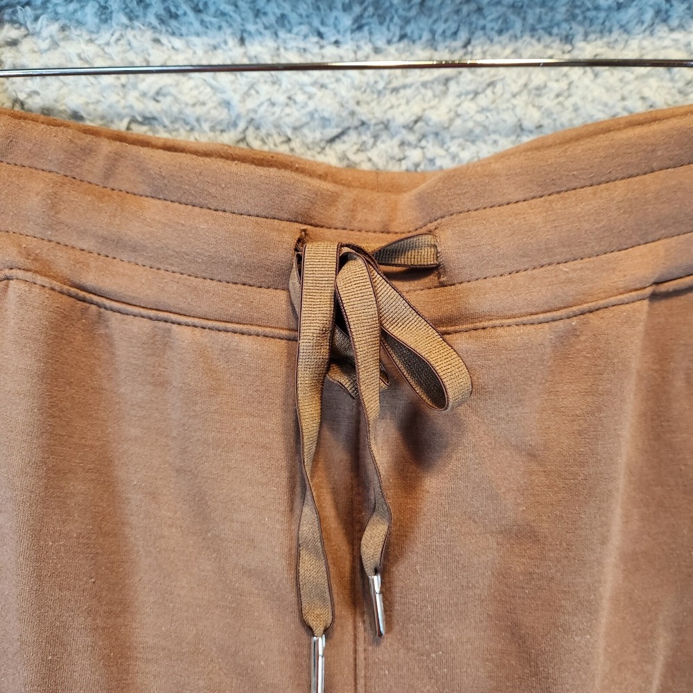 Anrabess Pants Womens XL Brown Stretch High Rise Straight Leg Drawstring Comfy - Picture 6 of 10